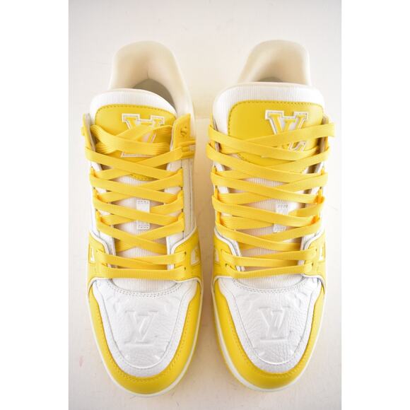 Louis Vuitton Yellow White Empreinte Leather Low Trainer Sneaker UK 9 US 10 11 - Picture 9 of 13